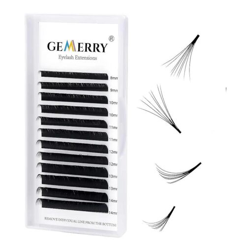 Volume Eyelash Extensions .05 .07 Easy Fan lashes D Curl 8-14mm Mixed Tray 3D 5D 6D 8D 10D Self Fanning Russian Mega Volume Lashes Professional by GEMERRY ( 0.05-D Curl-Mix )