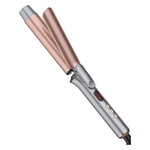 1 1/4 Inch Curling Iron with LCD Display, Tourmaline Ceramic Long Barrel Curling Iron 1.25 Inch, Dual Voltage Curling Iron for Long Hair, Comes with Glove, Comb, Clips and Pad