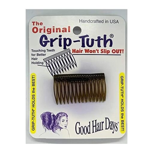 Grip-Tuth Shorty Combs - Shorty Tuck Combs For Hair Decorative & Hair Styling - Hair Accessories For Fine and Thin Hair ( Tortoise Shell, 2 Count- 1 3/4 inch )