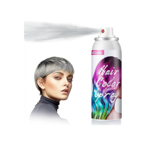 Gray Hair Spray Color ONE-TIME USE Colors for Crazy Hair Day Temporary Hair Dye Spray for Christmas Party Temporary Hair Spray Hair Dye Temporary Hair Color Spray-On 1-Day Washable Spray 100ML