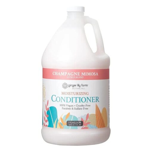 Ginger Lily Farms Botanicals Moisturizing Conditioner for Dry Hair, Champagne Mimosa, 100 % Vegan & Cruelty-Free, Citrus Blend Scent, 1 Gallon ( 128 fl oz ) Refill