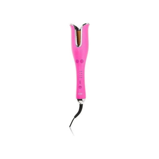 CHI Spin N Curl Compact Ceramic Rotating 1" Curling Iron, Ideal for Shoulder Length Hair Between 6-16", Include Cleaning Tool, Pink Breast Cancer Awareness Edition