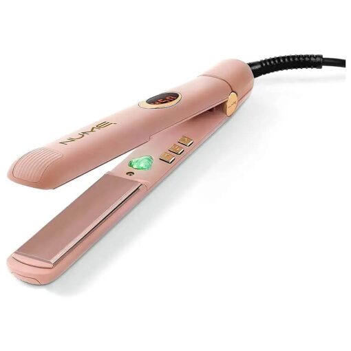 NuMe Megastar Hair Straightener Tourmaline Flat Iron-1 Inch Floating Plates with Negative Ion Booster, Infrared Light Strip, Ideal for All Hair Types - Ultra-Smooth and Shiny Results