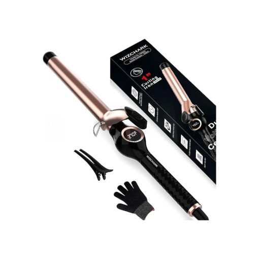 Curling Iron 1 Inch Barrel, WIZCHARK Long Barrel Curling Wand for Hair, Professional Ceramic Tourmaline Hair Curling Iron Dual Voltage for Worldwide