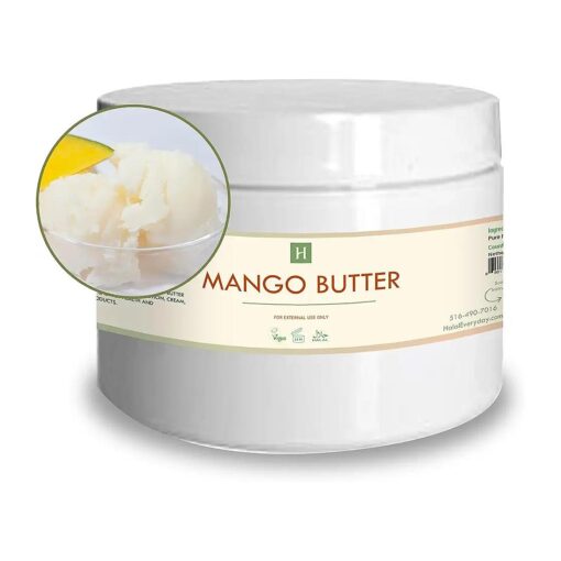 Raw Mango Butter for Dry Skin & Blemishes, Age-Defying Mango Butter - Mango Body Butter for Stretch Marks, Mango Butter for Soap Making, Lotions, Skin Care Products and more, 1 Lb