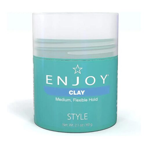 ENJOY Clay, Non-Greasy Paste, Flexible Texture and Hold, Color Safe, Anti Frizz Hair Products, Hair Styling Cream, Hair Styling Products - 2.1 Oz