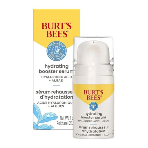 Burt 's Bees Hyaluronic Acid Face Serum, Hydrates & Boosts Skin Naturally for Smoother, Glowing Skin Tone, Lightweight, with Algae - Hydrating Booster Facial Serum ( 1 oz )