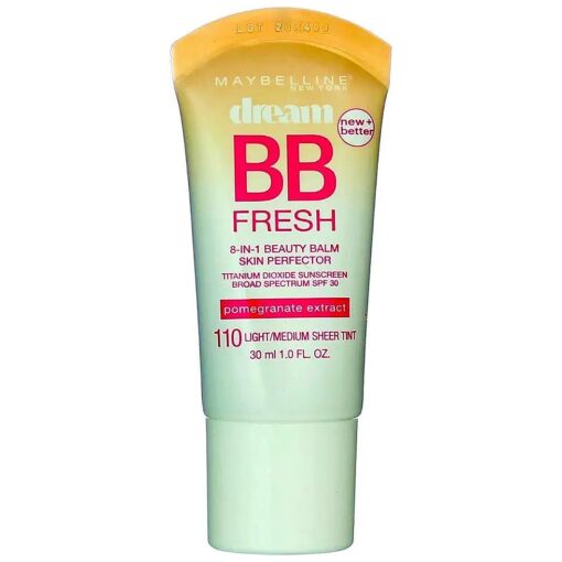 Maybelline Dream Fresh BB 8-in-1 Beauty Balm Skin Perfector SPF 30, Light/Medium, 1 oz ( Pack of 2 )