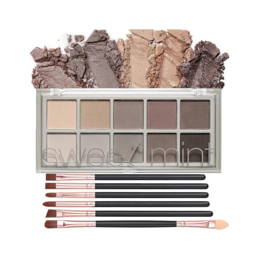 Eyeshadow Palette, 10 Colors Nude Eyeshadow Palette Smooth Matte Eye Makeup Palette, High Pigmented, Naturing-Looking, Ultra-Blendable, Long Lasting High Pigment Nude Matte Eyeshadow with 6 Eyeshadow Brush ( 04 # )