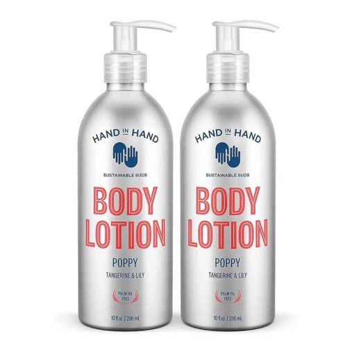 Moisturizing Body Lotion, Dry Skin Lotion with Shea Butter, 10 Fl Oz, Tangerine & Lily, Poppy Scent, 2 Pack