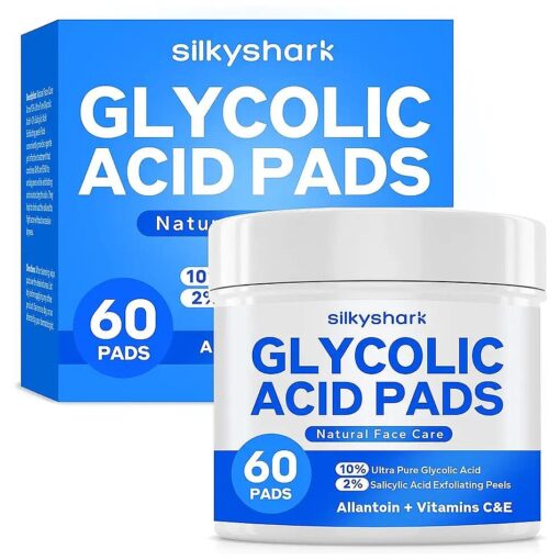 Glycolic Acid Resurfacing Pads ( 60 Count ), 10 % Ultra Pure Glycolic Acid + 2 % Salicylic Acid, Exfoliating Peel Pads for Face, Effective Chemical Peel, Radiant Skin Renewal