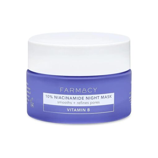 Farmacy 10 % Niacinamide Facial Mask - Smoothing & Hydrating Skin Care Face Mask - Panthenol & Niacinamide Cream - Overnight Face Mask, 25 ml