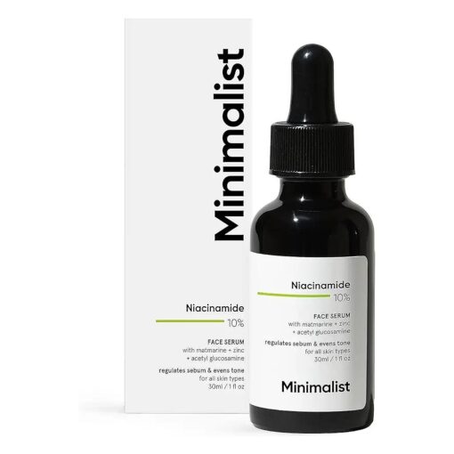 Minimalist 10 % Niacinamide Face Serum for Acne Control & Oil Balancing with Zinc | Pore Minimizer for Face | Clears Acne Marks & Blemishes for Even Skin Tone | For Women & Men | 1 Fl Oz / 30 ml