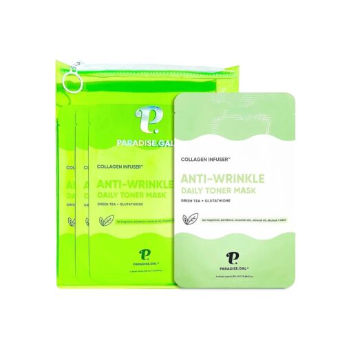 Anti-Wrinkle Face Masks ( 10-Pack ) Korean Skincare Infused with Collagen, Green Tea, Glutathione, Niacinamide & Ceramide - Hydrating Solution for Smooth, Youthful Skin