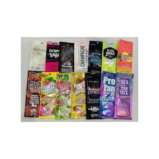 10 NEW ASSORTED INDOOR TANNING BED LOTION, Gluten Free PACKETS SAMPLES PACKETTES for Medium Deep