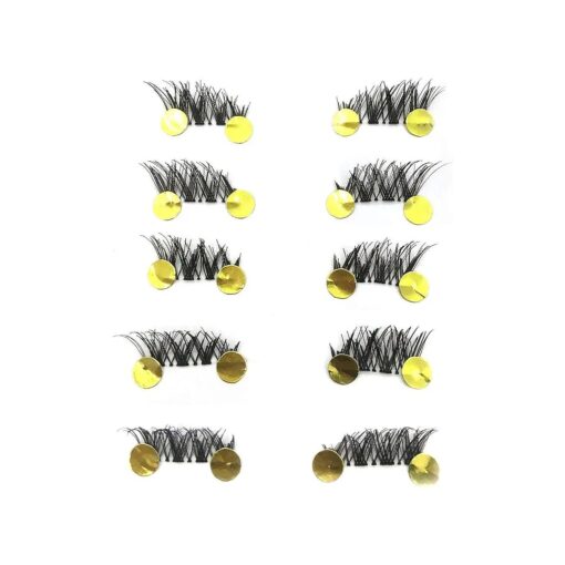 10 Pairs Half False Eyelashes Clear Band LASGOOS Design Natural Look Corner Cross Fake Daily Work Accent Lashes Wholesale Mini Strip Lashes Bulk for Eye Makeup Pack ( G04 )