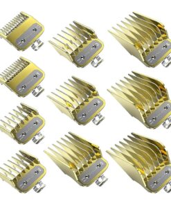 Professional Hair Clipper Guards Guides Coded Cutting Guides # 3170-400- 1/8" to 1 Fits for Most Wahl Clippers, Clipper Combs Replacement ( Gold 10 pcs )