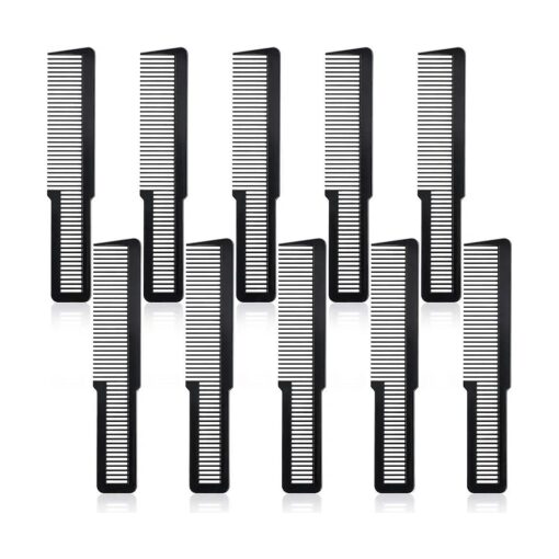 10 Pieces Barber Clipper Combs Hair Cutting Comb Fine Tooth Styling Comb Cutting Hair Comb for Home Salon Barber ( Black )