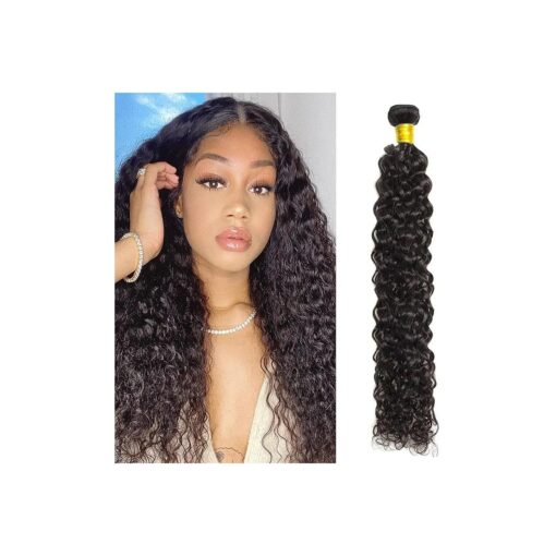 Water Wave Bundles Human Hair Water Wave Bundles Brazilian Virgin Human Hair Bundles 28Inch Hair Extensions Natural Black 100g