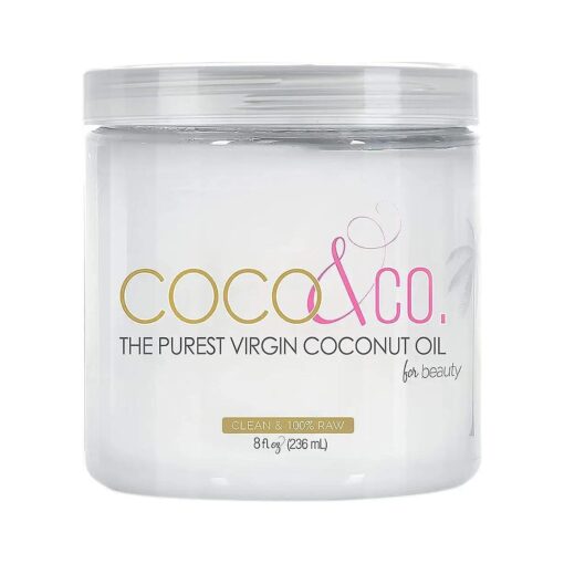 100 % RAW Coconut Oil for Skin & Hair, Clean Beauty Grade, Pure and Organic Extra Virgin by COCO & CO. 8 Fl Oz ( Pack of 1 )