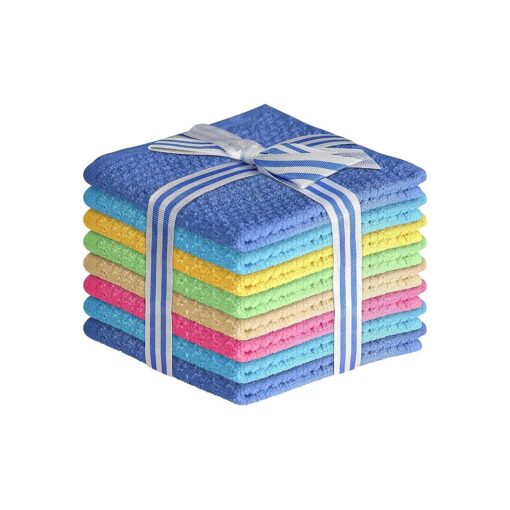 Elaine Karen 100 % Cotton WASHCLOTHS, 8pc Set, Colors May Vary