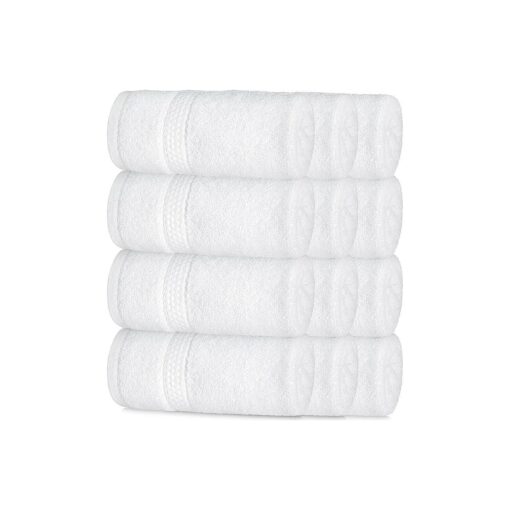 Elaine Karen 12 Pack 100 % Luxury Cotton White Washcloths - Hotel & spa Bathroom Face Towels, ( 13" x 13" )