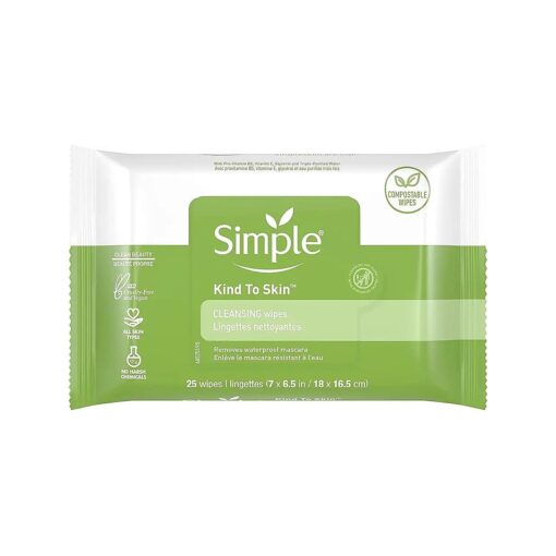 Simple for Sensitive Skin Face Cleansing Wipes 25 wipes, 4 count