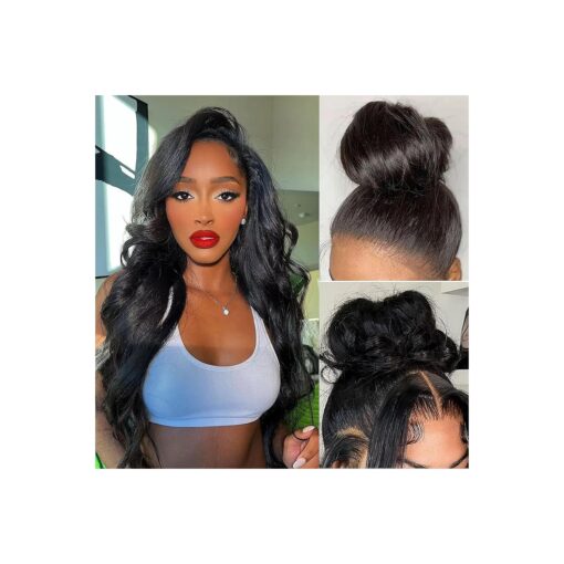 360 Body Wave Lace Front Wigs Human Hair Pre Plucked with Baby Hair Glueless 180 % Density Full 360 Frontal Wigs Human Hair Natural Color Wigs Brazilian Virgin Hair for Black Women 22inch