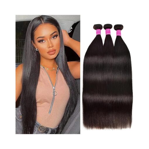 10A Straight Bundles Human Hair 20 22 24 Inch Unprocessed Brazilian Virgin Hair Bundles Straight Hair 3 Bundles Weave Bundles Human Hair Extension