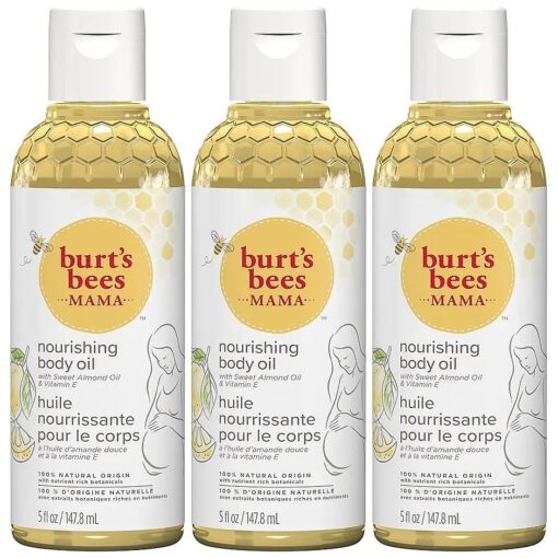 Burt 's Bees Mama Body Oil with Vitamin E, 100 % Natural Origin, 5 Fluid Ounces ( Pack of 3 )