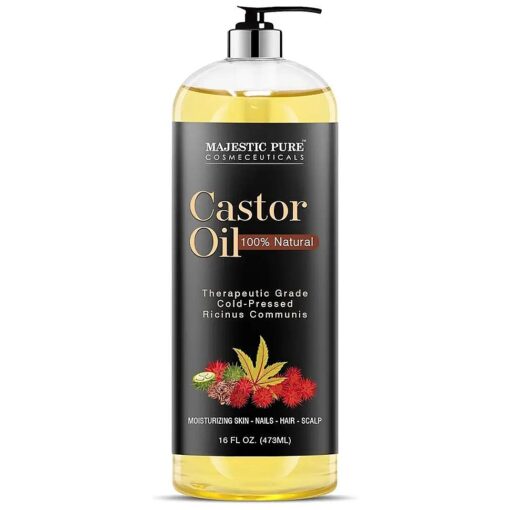 Castor Oil, 100 % Natural Wonder Oil with Numerous Hair, Scalp, Skin and Nails Benefits - Packaging May Vary- 16 fl oz