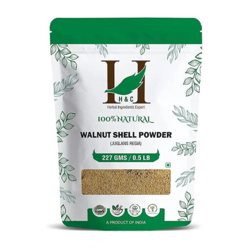 H & C 100 % Natural Walnut Shell Powder for Scrub Formulation 227gms ( 1/2 LB )