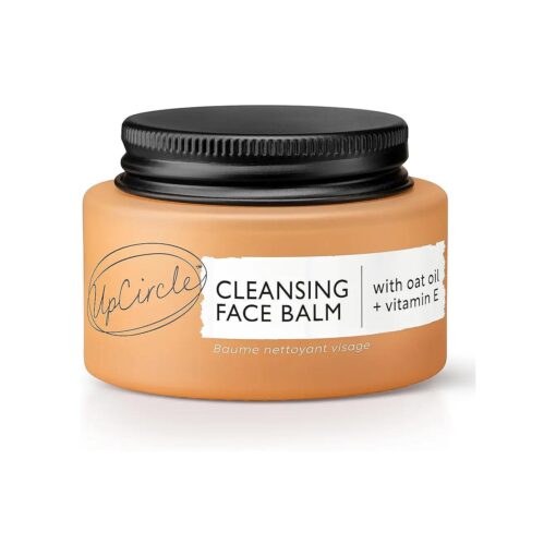 UPCIRCLE Cleansing Face Balm with Apricot 1.7oz - 100 % Natural Cleanser To Remove Makeup, Including Waterproof Mascara + Clear Blackheads - Sea Buckthorn, Oat + Rosemary Oil - Vegan + Cruelty-Free