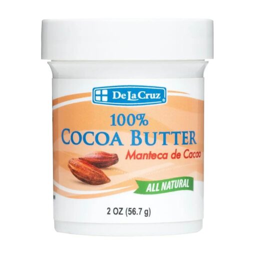 De La Cruz Cocoa Butter - 100 % Pure and Natural Cocoa Butter For Dry, Rough Skin - All Natural Hydrating Moisturizer, 2 OZ ( Jar - 1 Count, 2 Ounce )