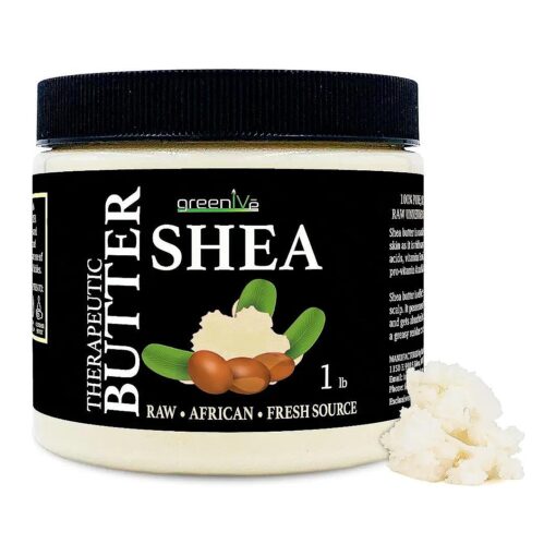 GreenIVe Shea Butter Raw 100 % Pure Organiclly Grown Ivory Shea for Moisturizing or DIY Butters, Lotions, Soaps, ( 16oz )