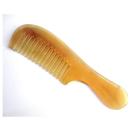 Sh-1w-mt Wide Tooth 100 % Handmade Premium Quality Natural Sheep Horn Comb with Handle ( 7.5" Long )