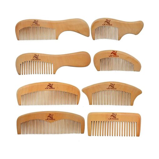 Xuanli ( r ) 8 Pcs The Family Of Hair Comb set - Wood with Anti-Static & No Snag Handmade Brush for Beard, Head Hair, Mustache With Gift Box ( S021 )