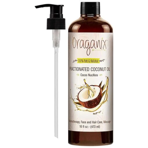 Fractionated Coconut Oil - 100 % Pure & Natural ( 16oz Bottle ) - Carrier Oil for Essential Oils, Aromatherapy, Massage Oil or Skin Care