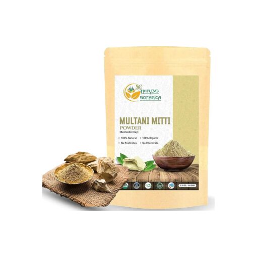 Multani Mitti Earth Clay Bentonite Clay 100 % Organic Clay Mask Face Mask Skin Care Indian Healing Kaolin Clay Indian Deep Pure Grade Cleansing Sodium Facial Calcium Natural Green Secret 5.3 Oz