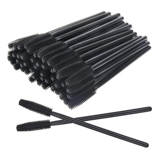 MyAoKuE-UP 100pcs Silicone Mascara Wands Disposable Eyelash Brushes Wand for Extension Makeup Brush Tool Bulk