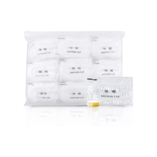 Maltose Disposable Shower Caps 100Pcs - Individually Wrapped 19.8" Large Thicker Plastic Shower Caps Waterproof Shower Hair Caps for Women Spa Home Hotel Hair Salon Portable Travel ( Clear )