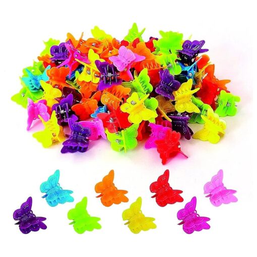 100 Packs Beautiful Butterfly Hair Clips, Beautiful Mini Butterfly Hair Clips Hair Accessories for Women and Girls ( Random color )