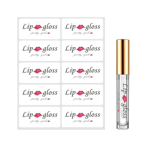 100 pcs Clear Lip Gloss Tube Labels customize, Lip Gloss Stickers