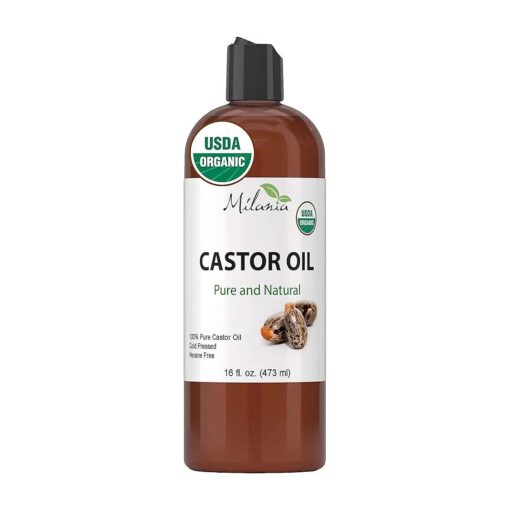 Organic Castor Oil-100 % Pure Cold-Pressed Beauty & Skincare Serum-Eyelash & Eyebrow Hair Growth Enhancer-Natural Conditioner