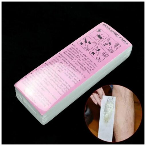 AKOAK 100 Sheet/Pack Disposable Professional Hair Removal Tool Depilatory Paper Nonwoven Epilator Women Wax Strip Paper Shaving Roll Waxing Smooth Legs