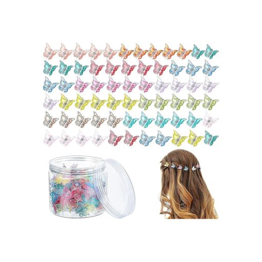 100 Pieces Butterfly Hair Clips Butterfly Clips for Hair 90s Girls Butterfly Clips Mini Hair Clips Butterfly with Box Mini Butterfly Clips Cute Clips Hair Accessories for Women ( Clear Color )