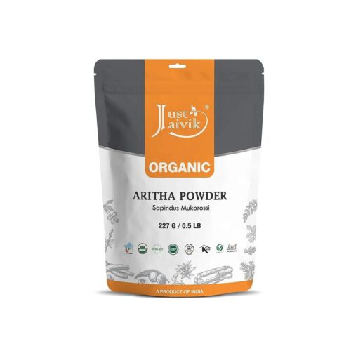 100 % Organic Certified Aritha Powder ( Soap Nut Powder ) 227g /0.5 LB/ 08oz - Organic Hair Cleansing and Conditioning Product