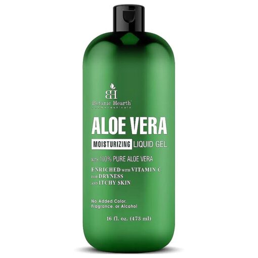 Botanic Soothing Hearth Aloe Vera LIQUID Gel - From 100 % Pure and Natural Cold Pressed Aloe Vera, 16 fl oz