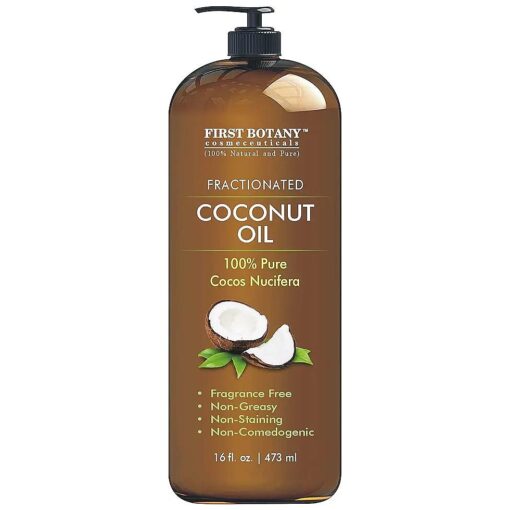 Cosmeceuticals Fractionated Coconut Oil 16 fl, oz - 100 % Natural & Pure MCT Coconut Oil for Hair, Skin, and Aromatherapy Carrier Oil, Massage Oil, Best Skin Moisturizer