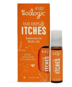 Oilogic Kids Bug Bites & Itches Roll-On Essential Oil - Gentle & Safe Aromatherapy Blend, 100 % Pure Essential Oils ( Tea Tree, Citronella & Spearmint Oil ) Diluted with Castor & Jojoba Oil for Kids